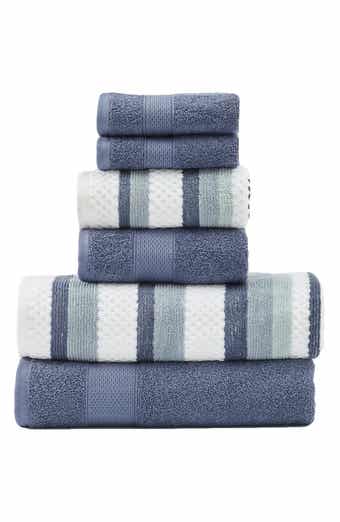 Modern Threads 6-Piece Mixed Stripe & Solid Cotton Towel Set