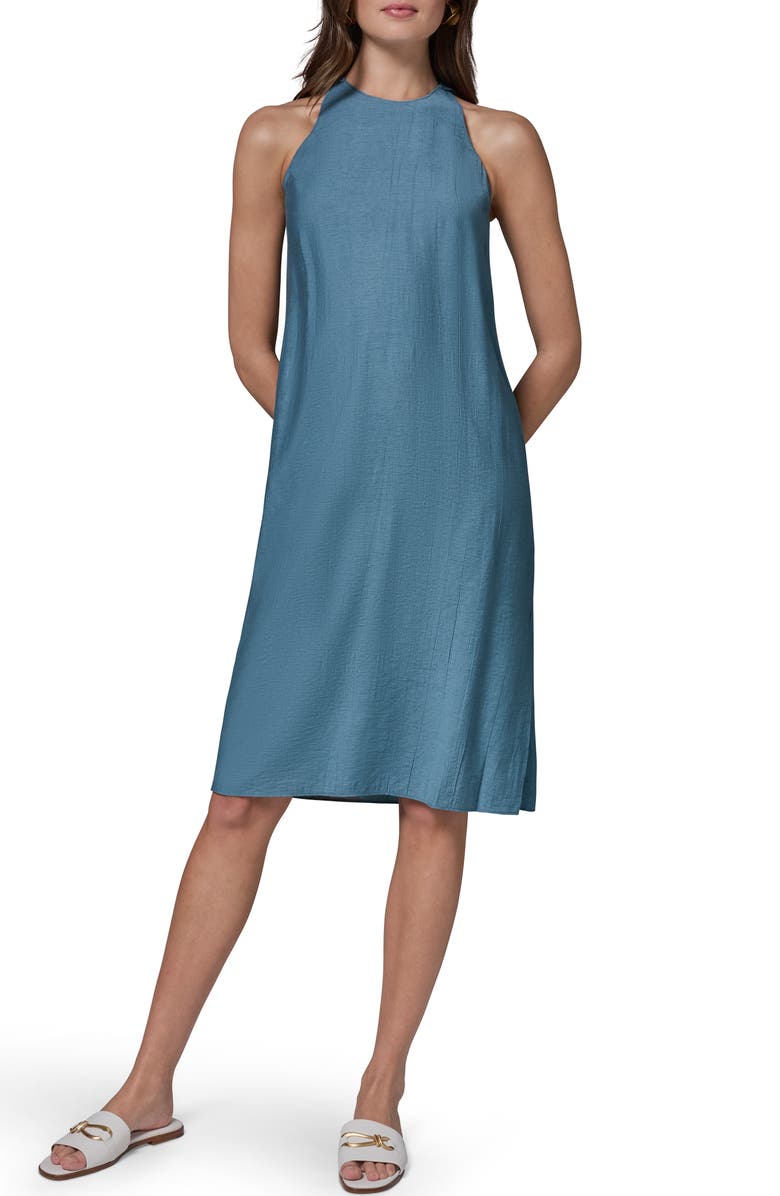 DONNA KARAN WEEKEND Sleeveless Midi Dress, Main, color, Washed Indigo