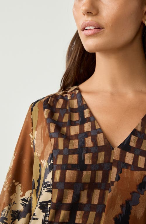 Next Mix Print Long Sleeve Minidress In Multi