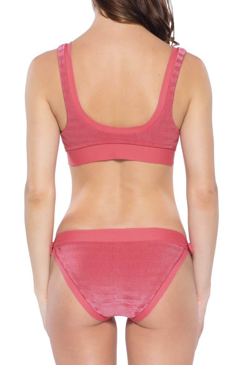 Canyon Mesa Tie Front Bikini Top, Alternate, color, BAKED BLUSH
