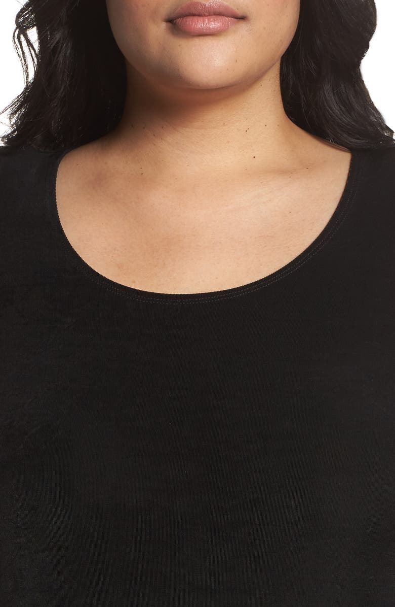 Vikki Vi Three-Quarter Sleeve Stretch Knit A-Line Dress, Alternate, color,