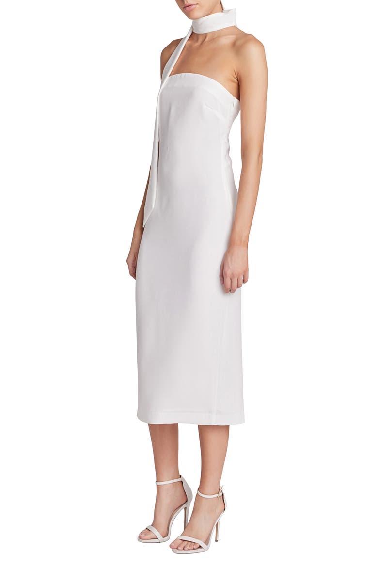Choker Tie Sleeveless Midi Dress, Alternate, color, WHITE