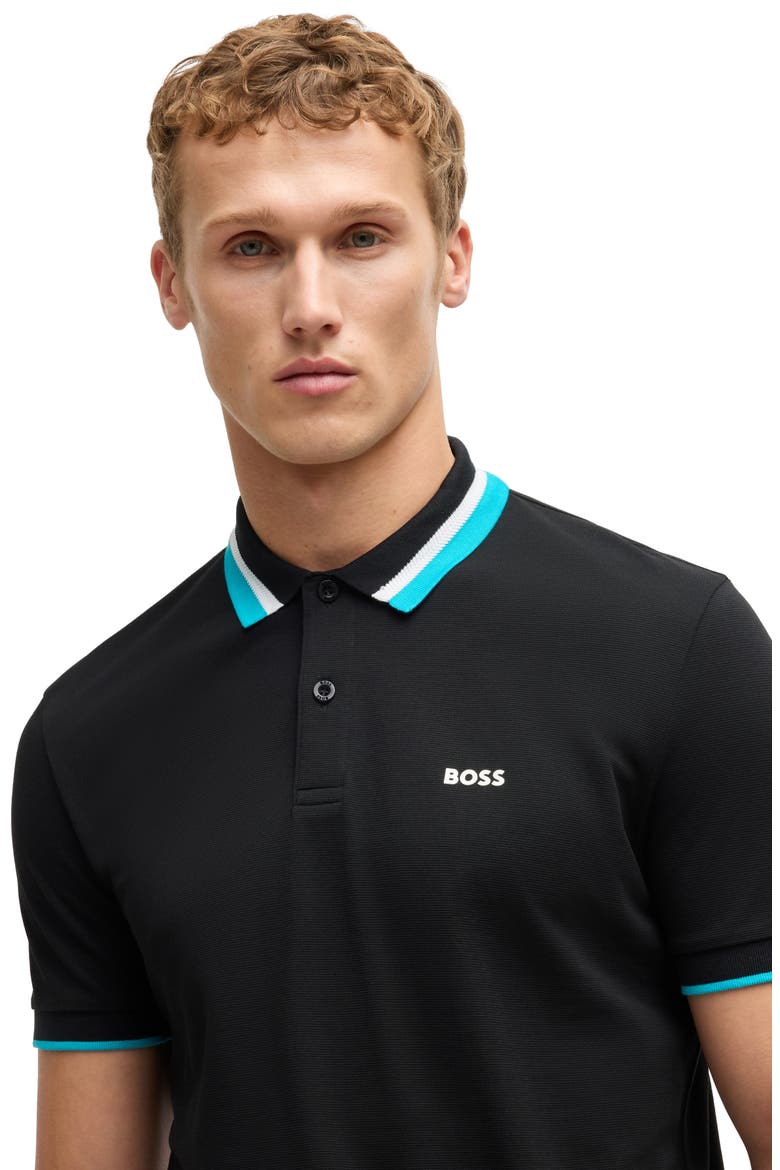 Paddy Tipped Cotton Polo, Alternate, color, BLACK