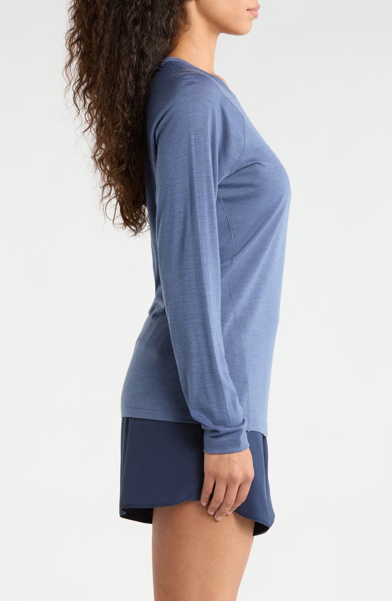 Smartwool Classic All Season Merino Wool Base Layer Long Sleeve T-Shirt, Alternate, color, Nightfall Blue