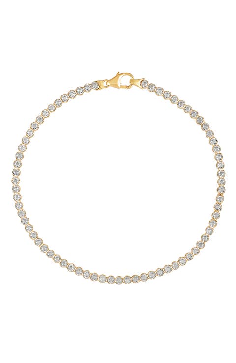 10K Gold Illusion Tennis Bracelet