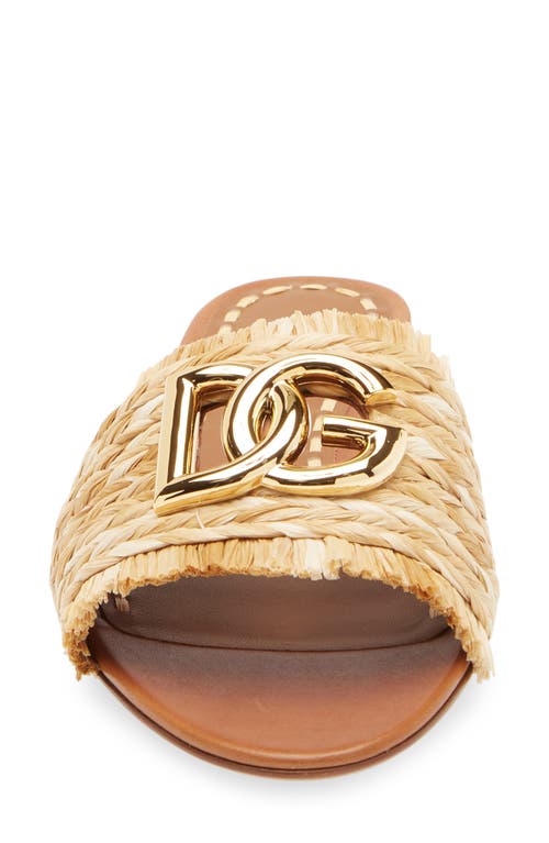 Dolce & Gabbana Woven Texture Slip-on Sandal In Neutral