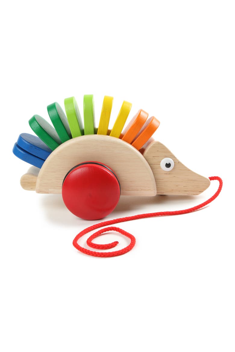 Wood Pull Along Toy Porcupine, Alternate, color, NO COLOR