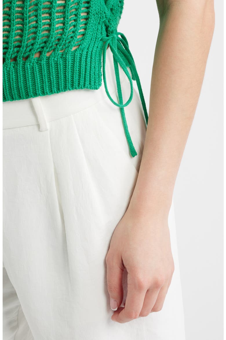 Lipari Cinched Open Stitch Sweater Vest, Alternate, color, GREEN