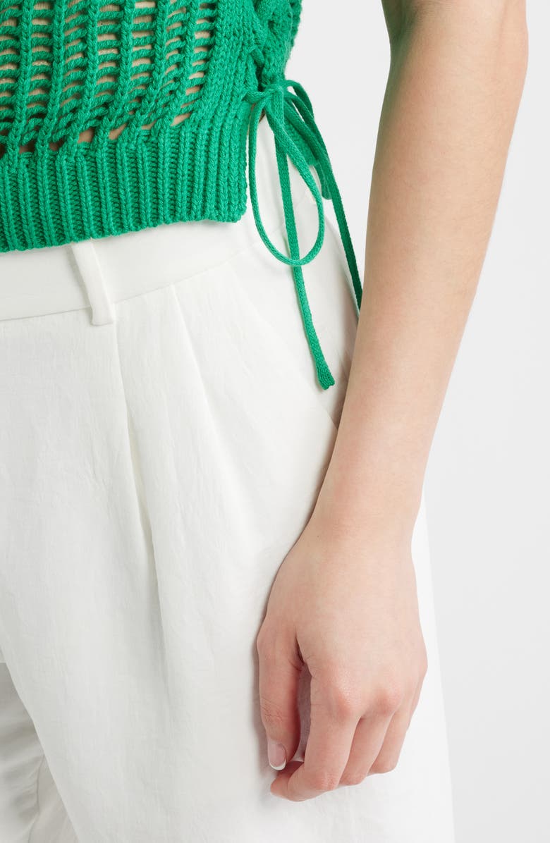 DELUC Lipari Cinched Open Stitch Sweater Vest, Alternate, color, Green