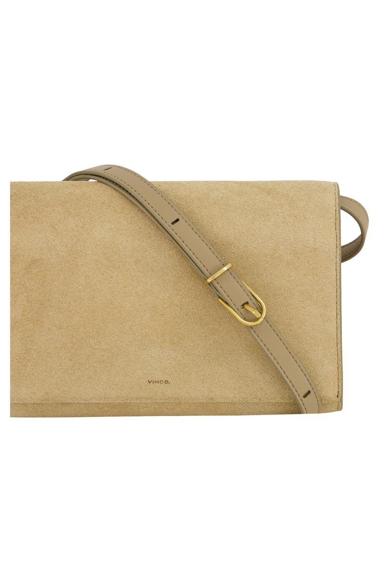 Vince Leather Crossbody Wallet, Alternate, color, Sandtrail