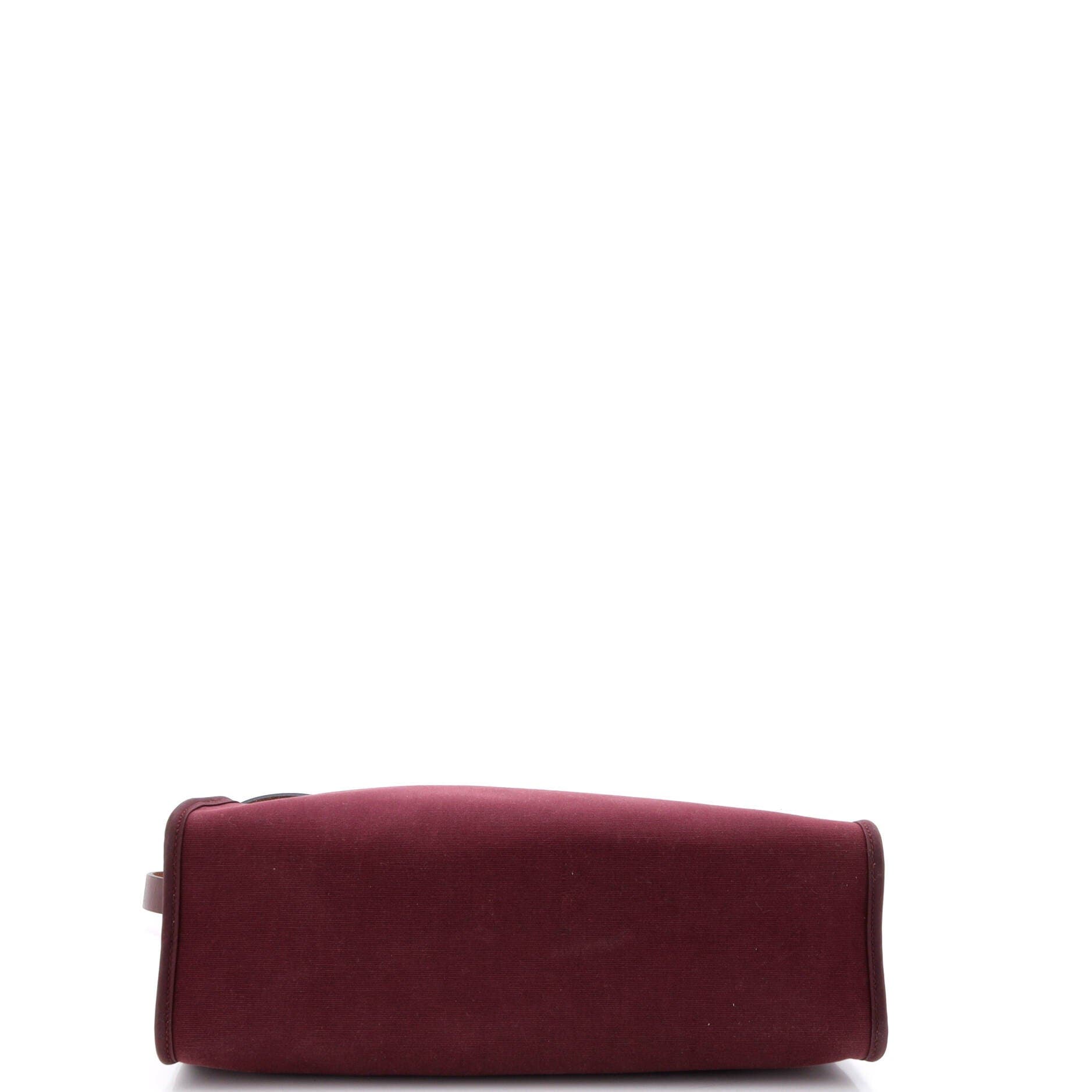 Pre-Owned Hermes Herbag Zip Leather and Toile 31, Alternate, color, Bordeaux