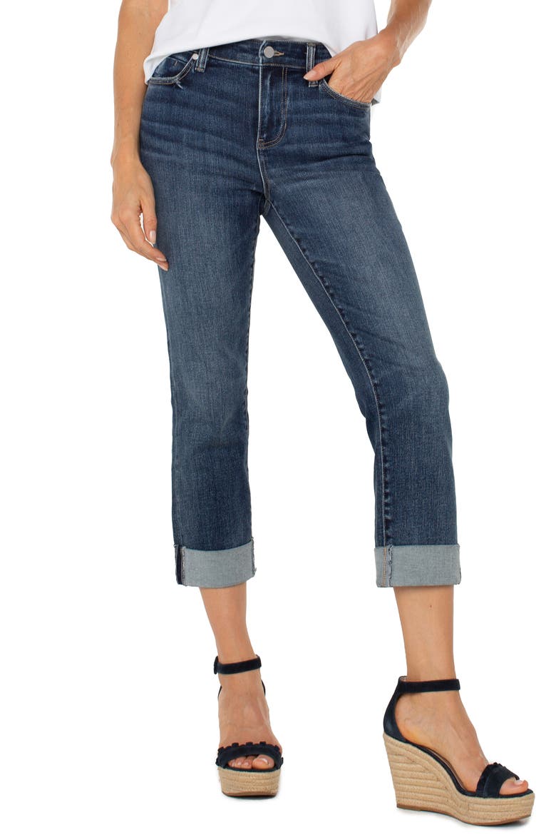 Charlie Cuffed Mid Rise Crop Slim Jeans, Main, color, WELLS