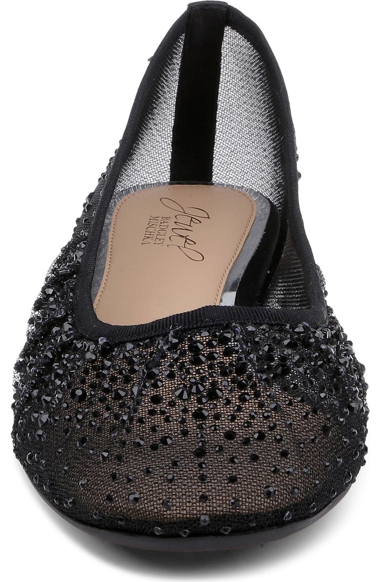 Jewel Badgley Mischka Nuala Embellished Flat, Alternate, color, Black