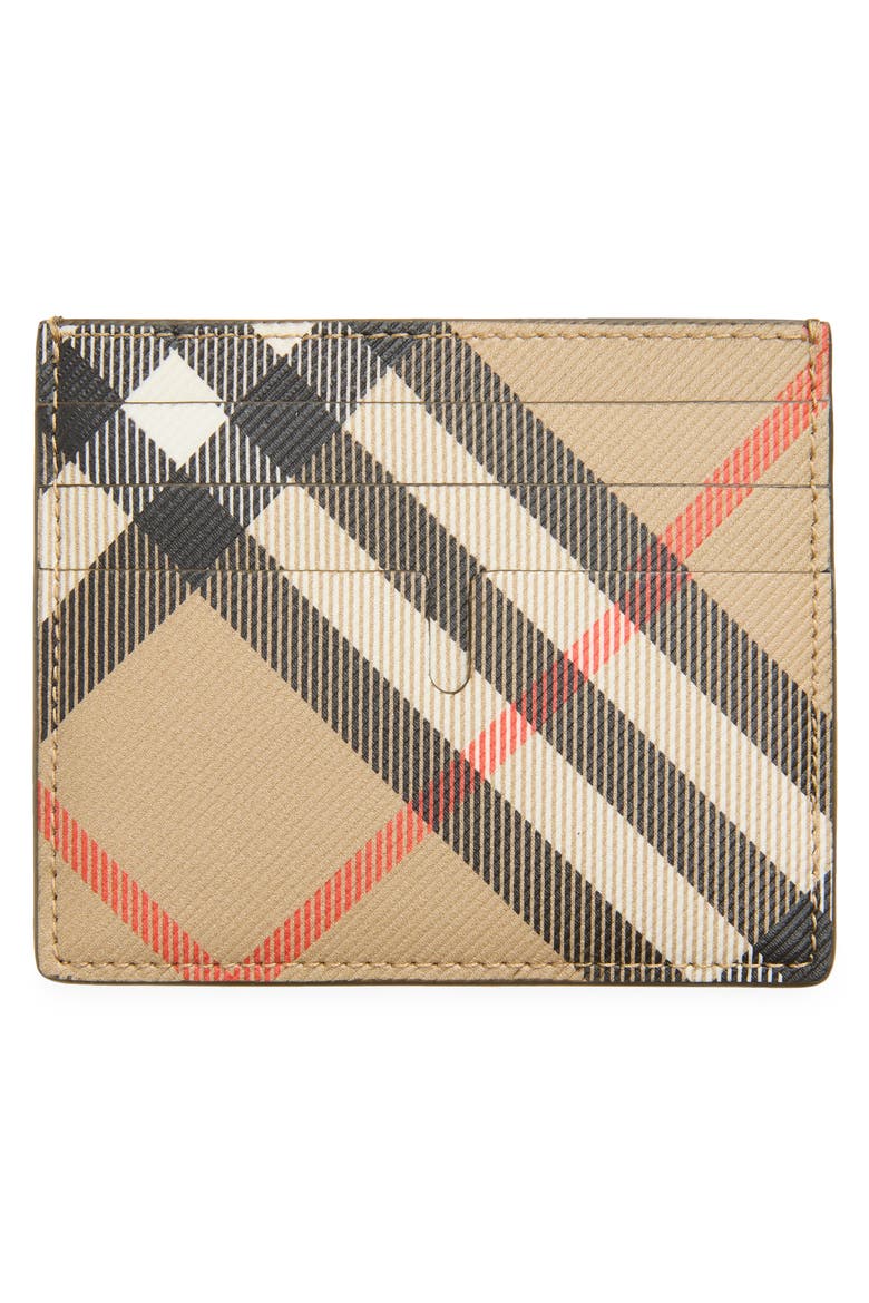 Sandon Check Card Case, Alternate, color, SAND
