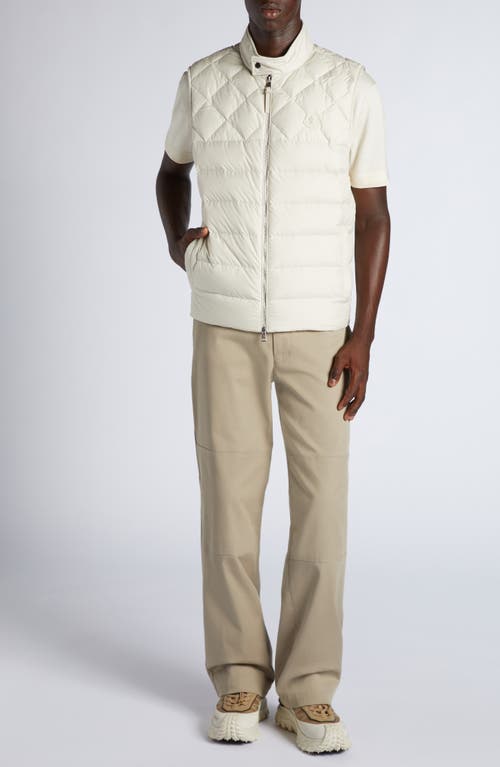 Shop Moncler Down Vest In Light Beige