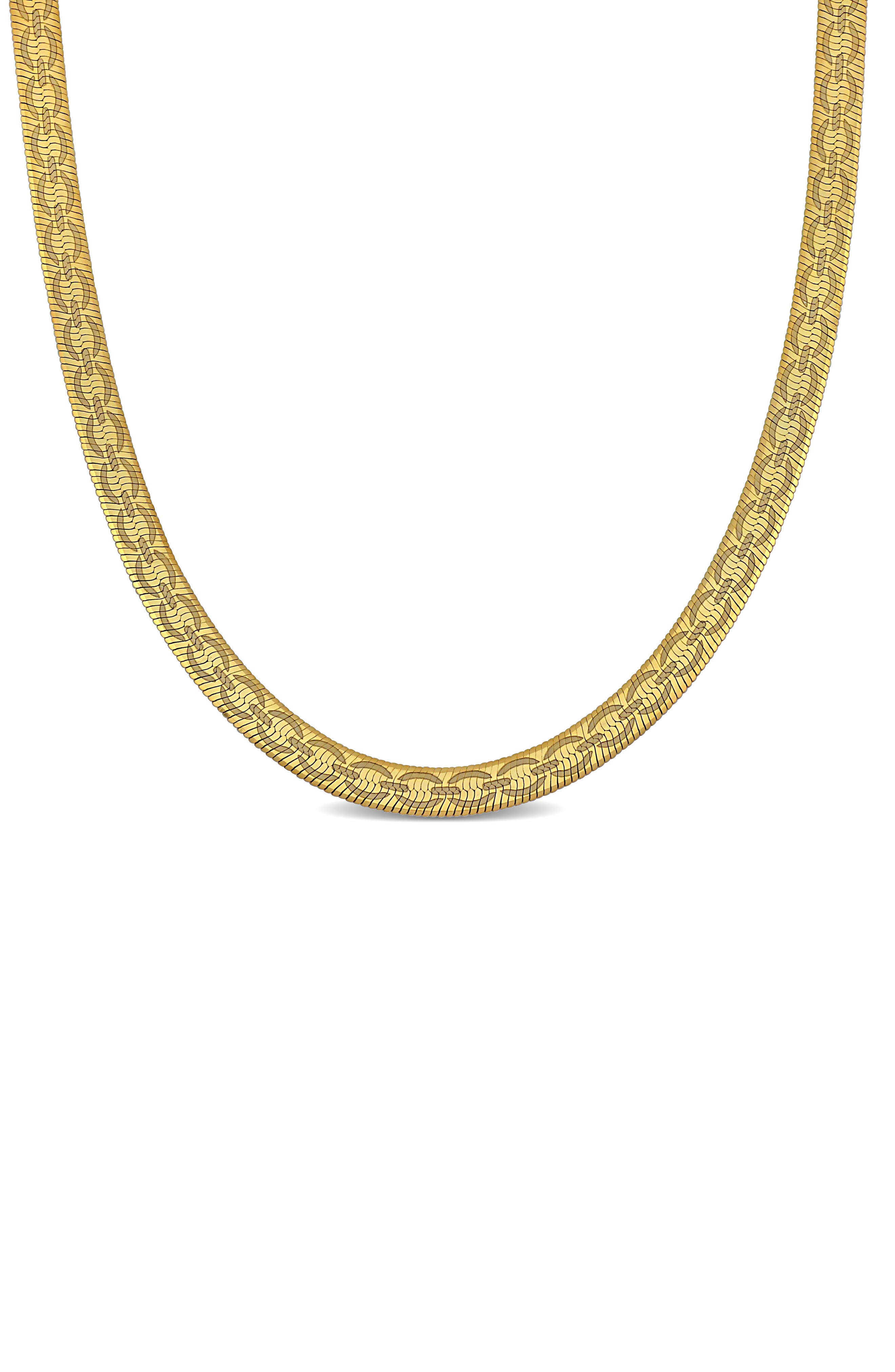 DELMAR Fancy Herringbone Chain Necklace