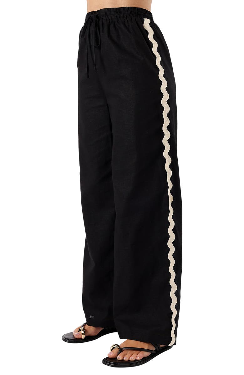 Petal & Pup Mollymook Rickrack Trim Cotton Wide Leg Pants, Alternate, color,