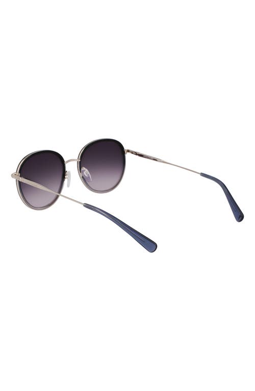 Longchamp Roseau 52mm Gradient Round Sunglasses In Silver/gradient Blue