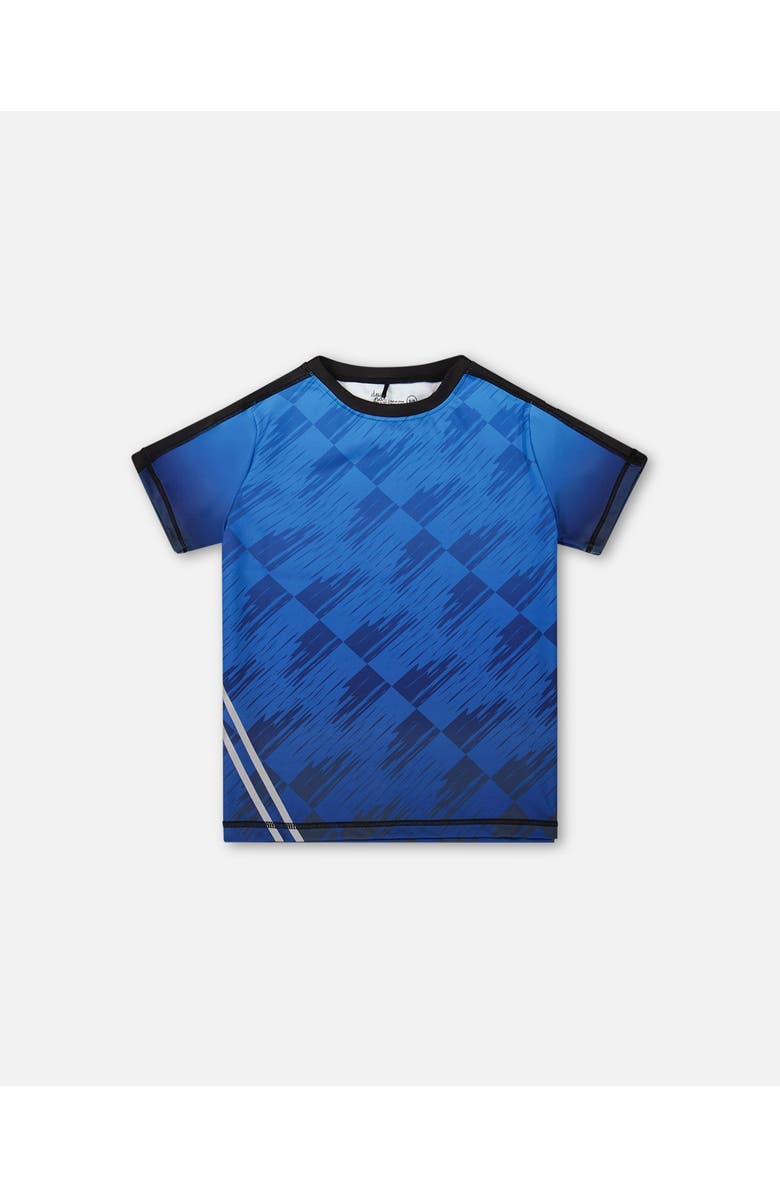 Deux par Deux Boy's Printed Athletic Top Blue And Black, Main, color,