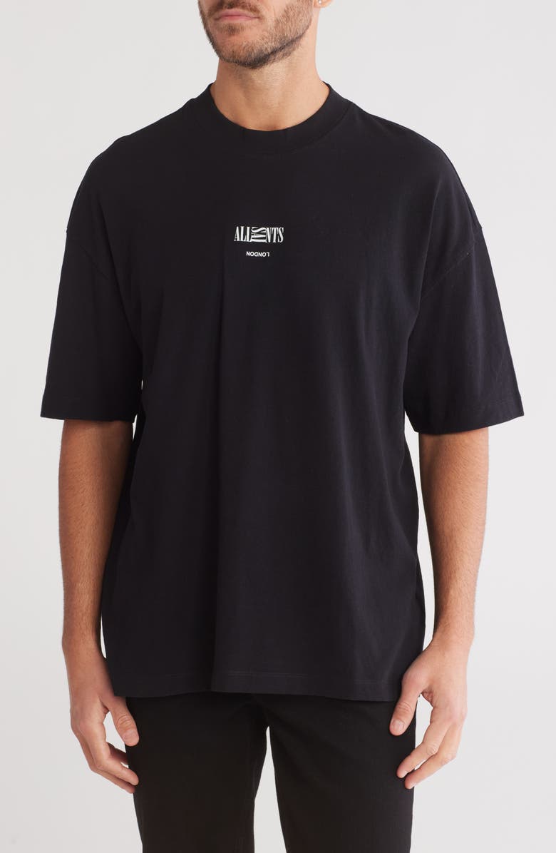 AllSaints Burman Logo Cotton T-Shirt, Main, color, Jet Black