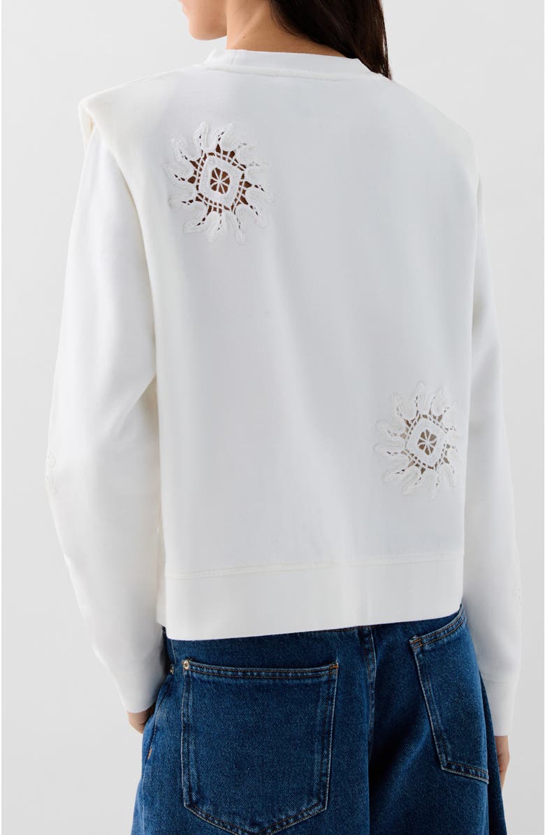 Scalpers Padded Sun Crochet Sweater, Alternate, color, Offwhite