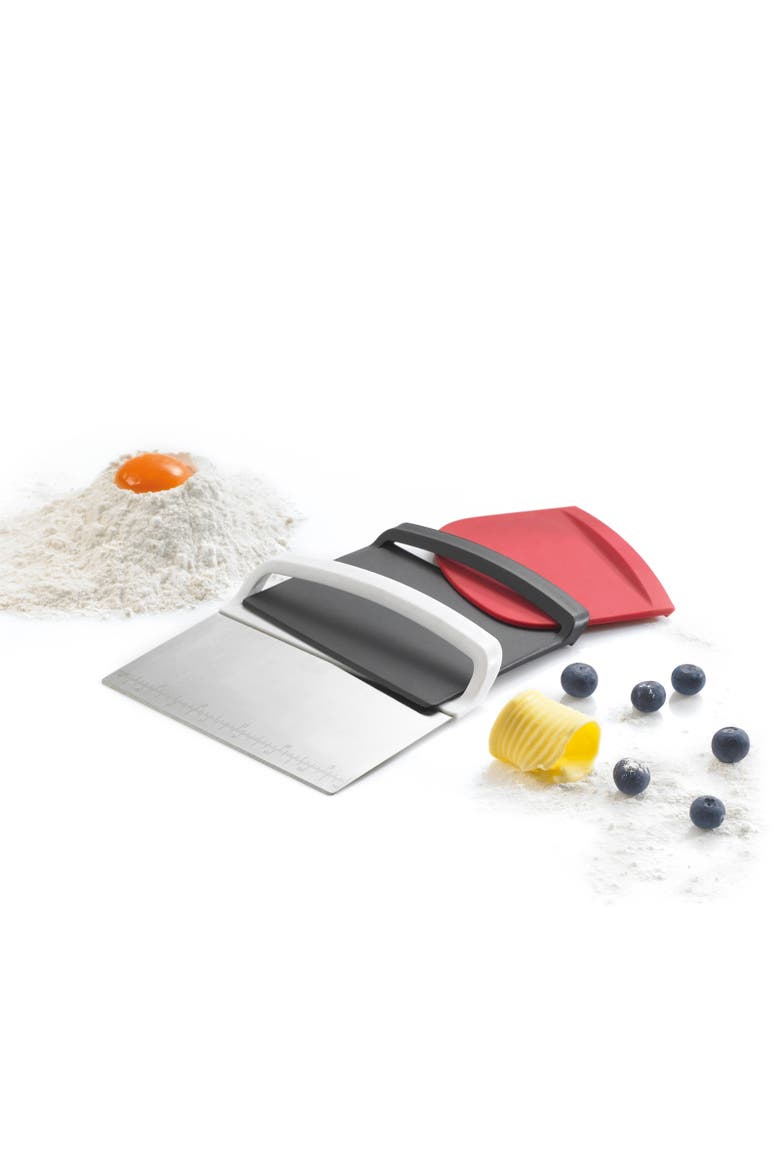 Scraper 3 Pc Set Dough Cutter, Curved Edge And Flat Edge Scraper, Main, color, Multicolored