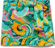 MANGO Print Tie Faux Wrap Miniskirt