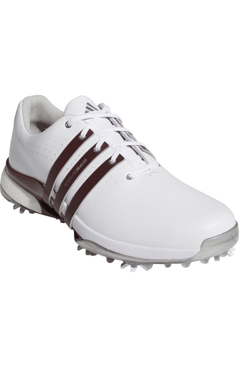 adidas Tour360 24 Golf Shoe, Main, color, White/ Maroon/ Iron