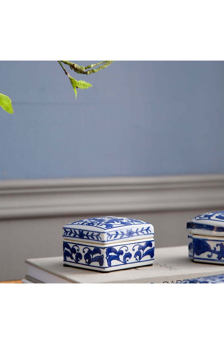 A & B Home Set of 3 Porcelain Boxes, Alternate, color, Blue