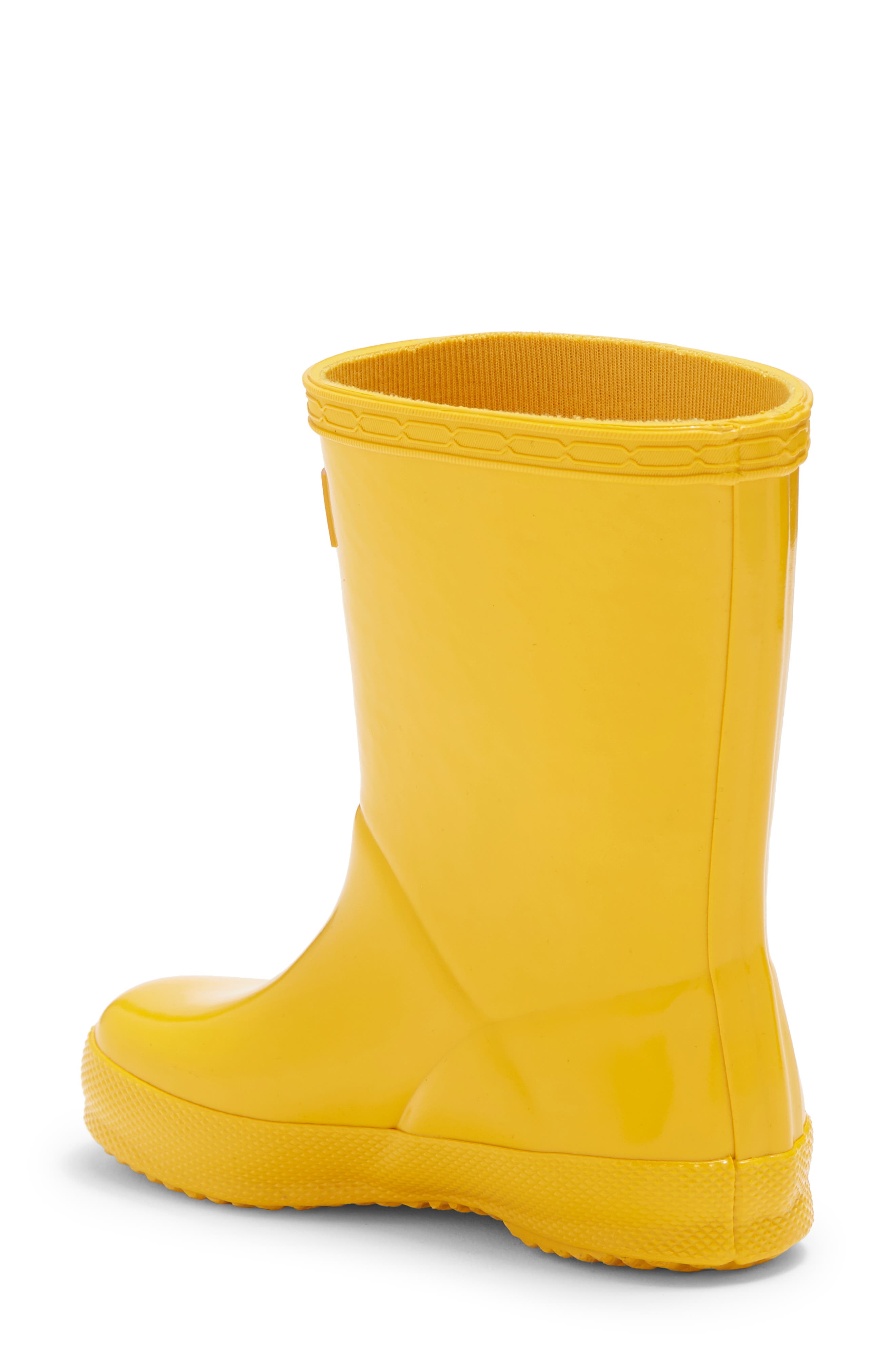 Hunter Kids' First Gloss Waterproof Rain Boot, Alternate, color, Yellow / Yellow