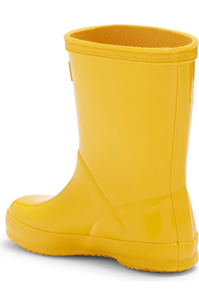 Hunter Kids' First Gloss Waterproof Rain Boot, Alternate, color, Yellow / Yellow
