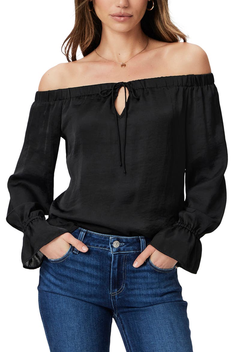 Ayanna Off the Shoulder Top, Main, color, BLACK