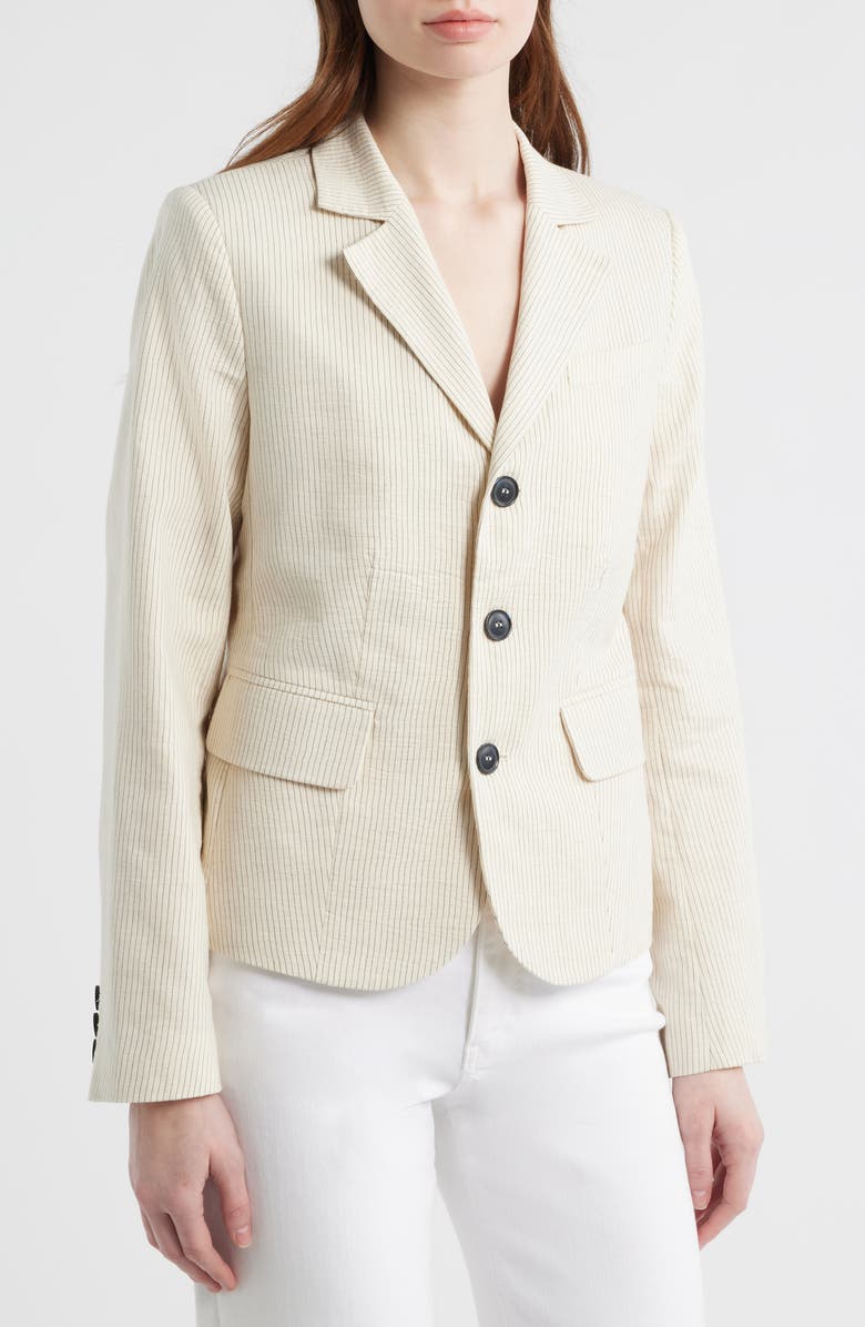 FRAME The Striped Smart Blazer, Alternate, color, Ecru Multi