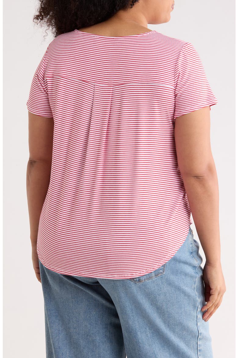 Stripe High-Low T-Shirt, Alternate, color, RED/ WHITE