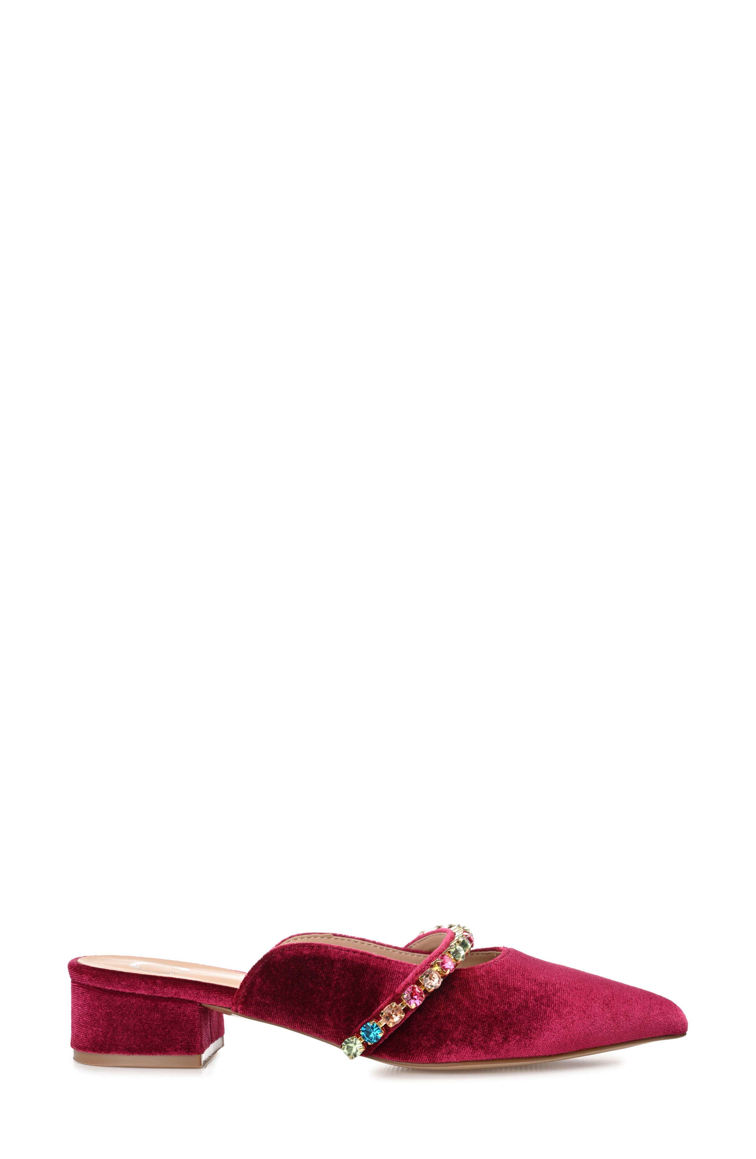 Jewel Embellished Pointed Toe Mule, Alternate, color, BERRY