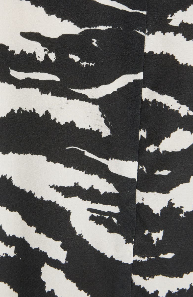 Isabel Marant Zebra Print Puff Sleeve Stretch Silk Blouse, Alternate, color, 