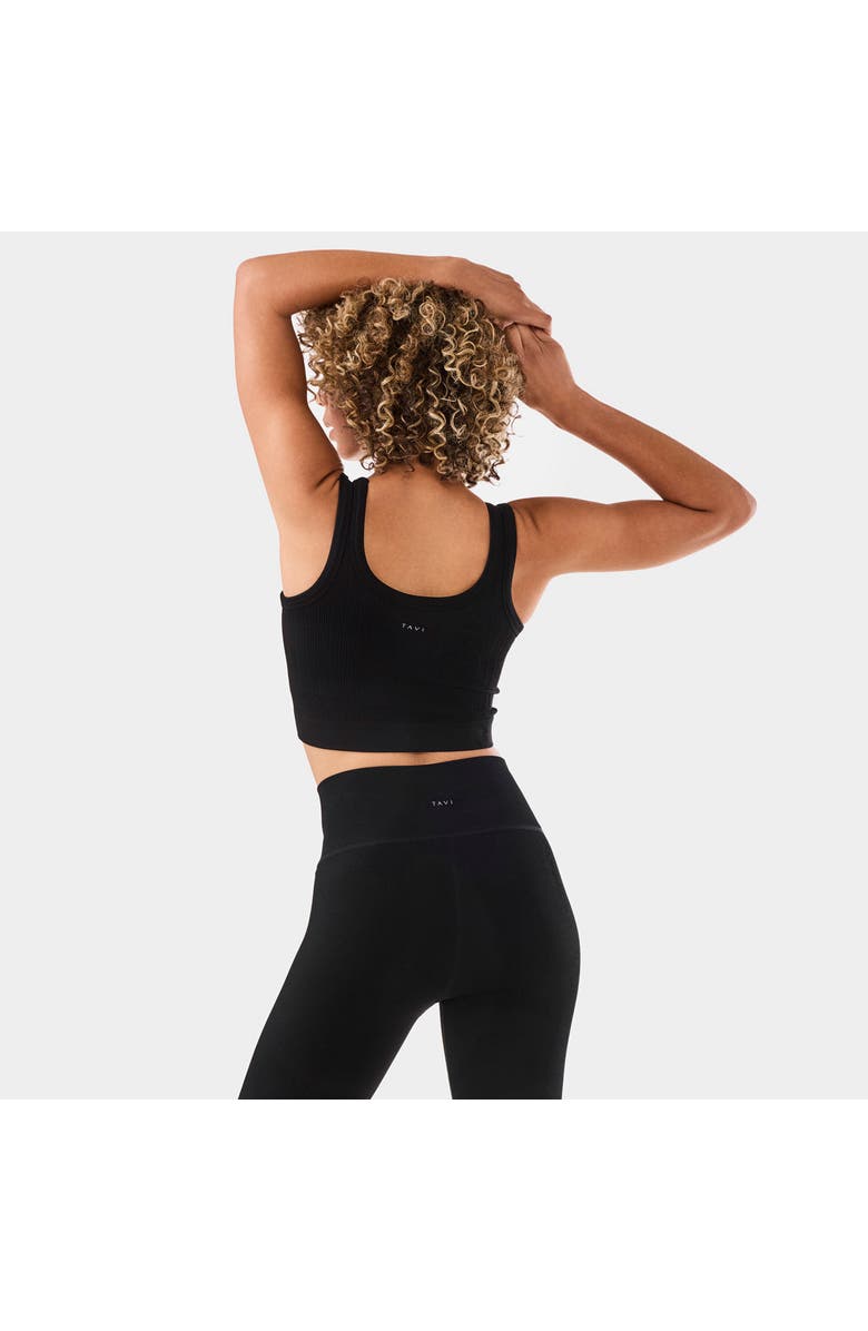 Tavi Seamless Vibe Rib Bra, Alternate, color, Ebony