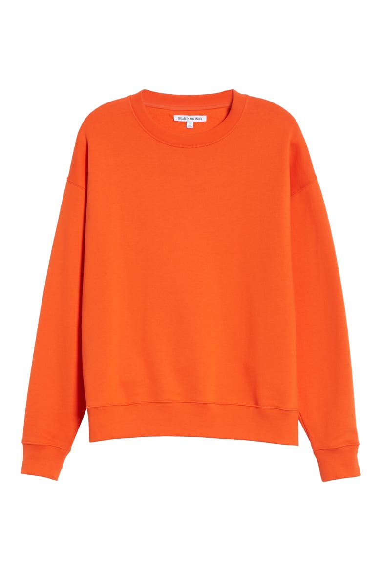 Lia Crewneck Sweatshirt, Alternate, color, TANGERINE