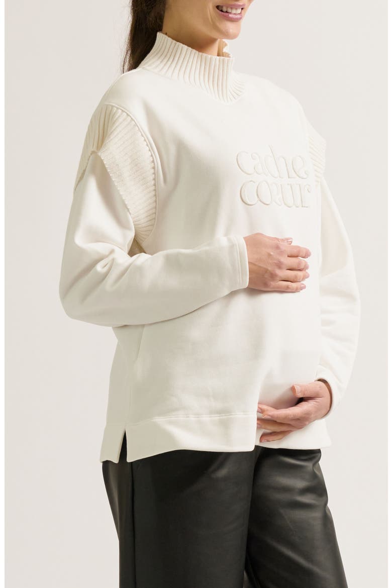 Harper Maternity & Nursing Sweatshirt, Main, color, Ivory