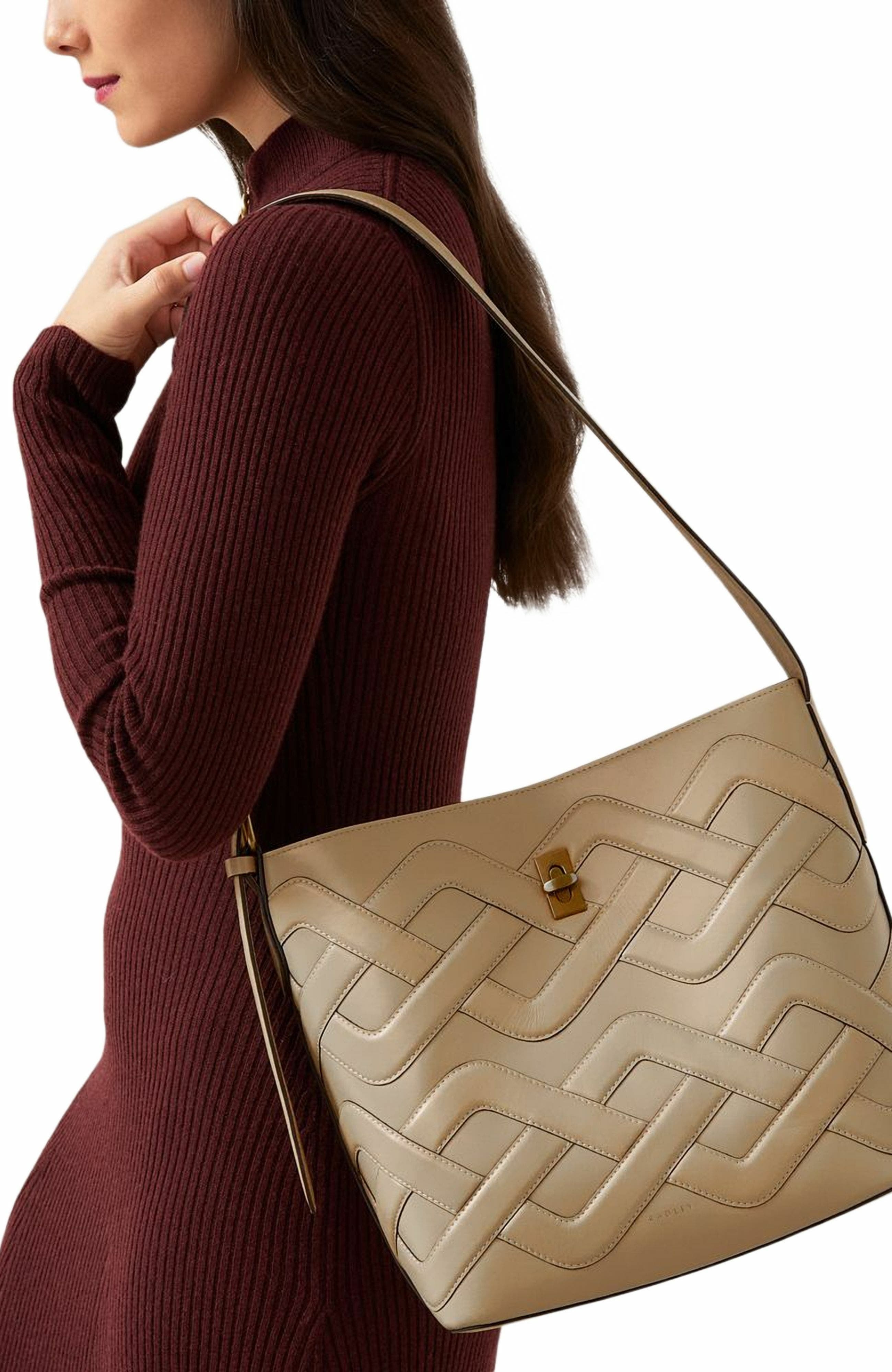 Radley Threadneedle Street - Cable Large Open Top Shoulder Bag, Alternate, color, Stone