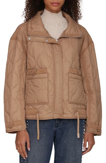 Avec Les Filles Onion Quilted Jacket In Brown