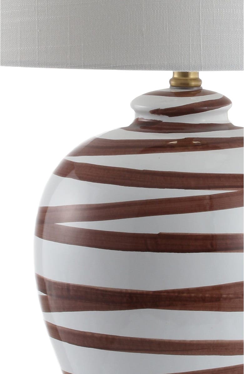 JONATHAN Y Joelie 29" Ceramic LED Table Lamp, Alternate, color, Brown/White