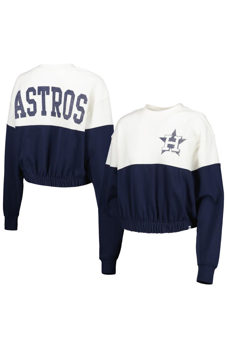 '47 Women's '47 White/Navy Houston Astros Take Two Bonita Pullover Sweatshirt, Main, color, White