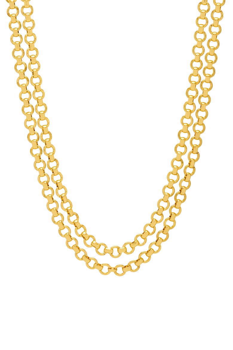 Chunky Double Chain Toggle Necklace, Main, color, GOLD