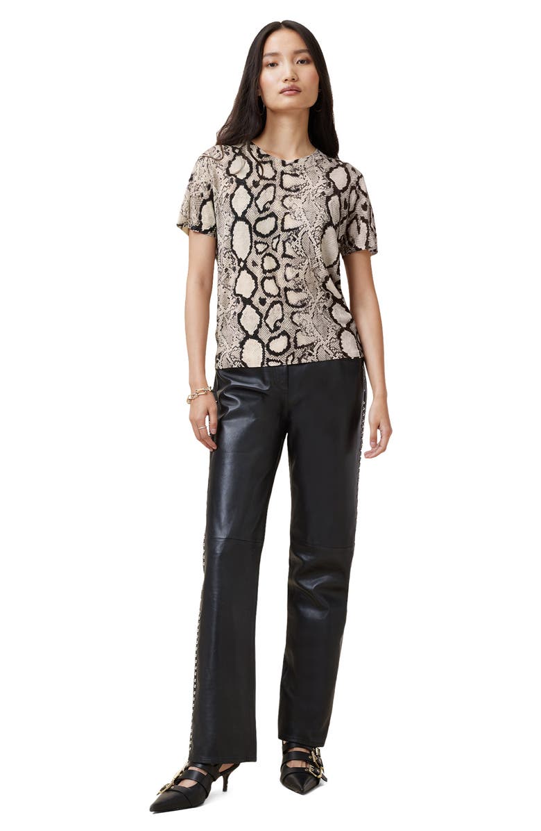 AllSaints Anouk Snakeskin Pattern Wool Knit Shirt, Alternate, color, 