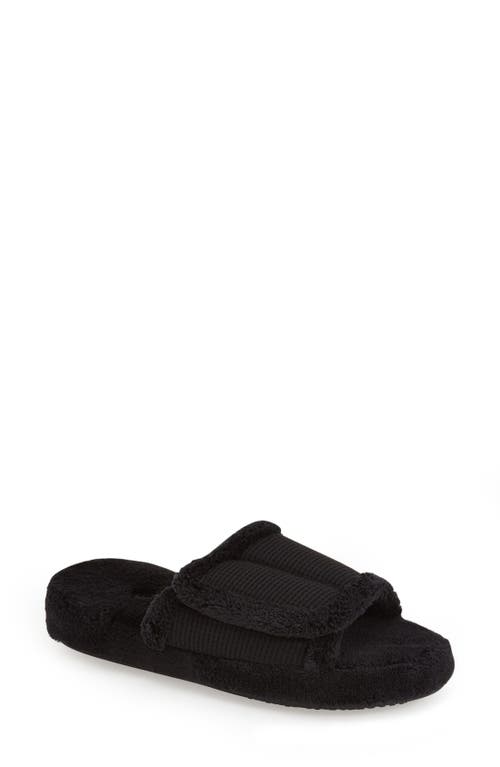 Acorn Waffle Spa Slide Slipper in Black