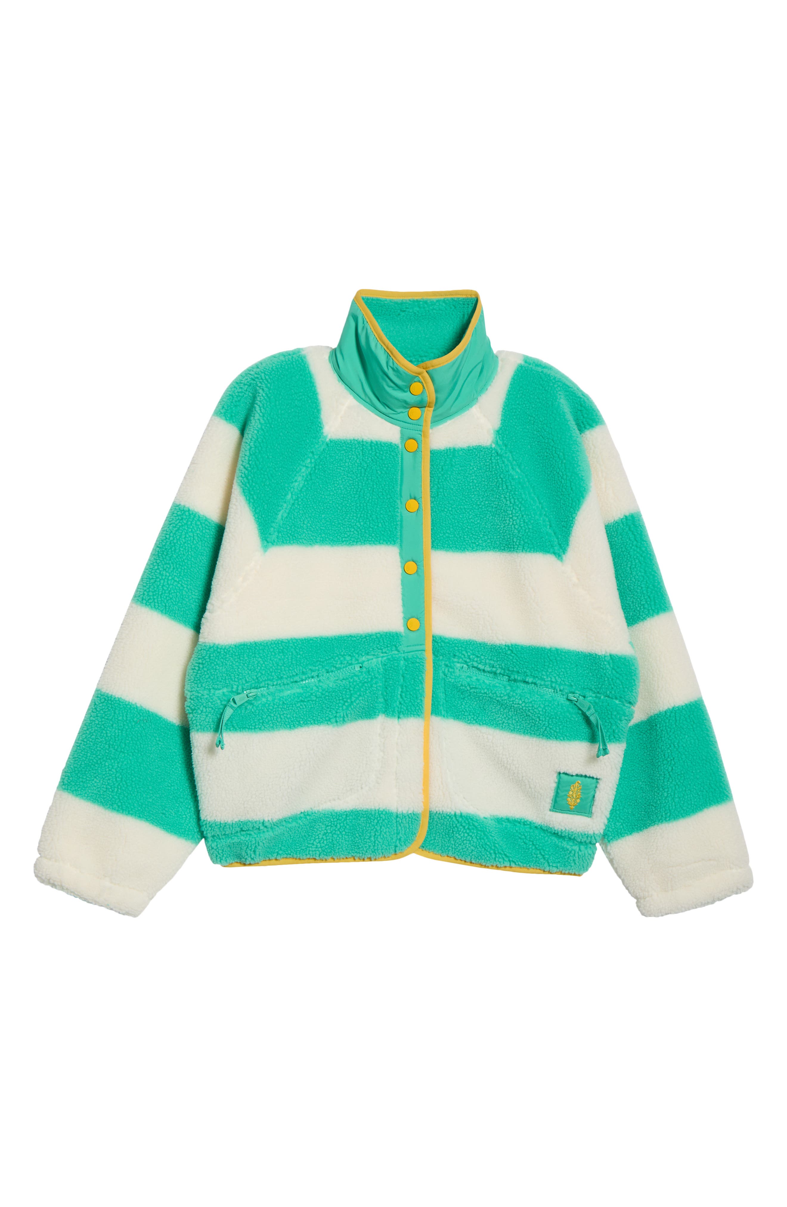 Free People Fp Movement Rocky Ridge Fleece Jacket In Rugby Stripe Lucky S