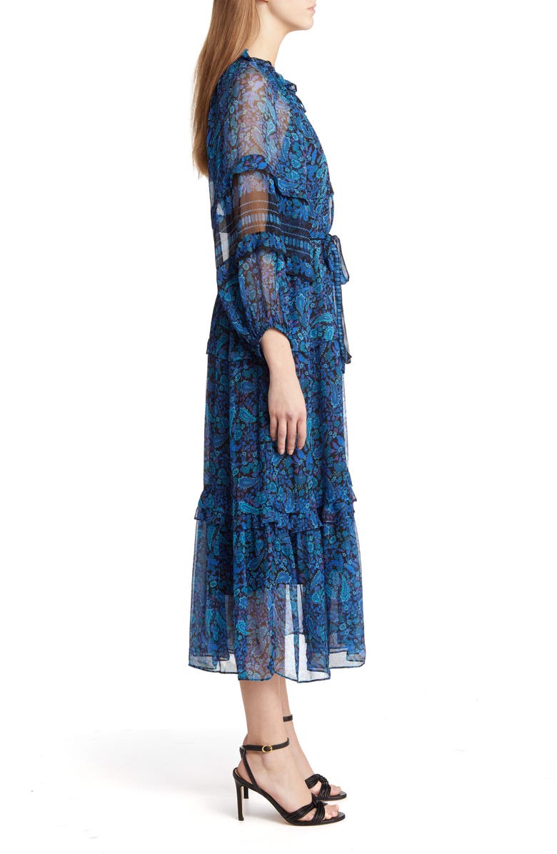 KOBI HALPERIN Amelie Ruffle Trim Long Sleeve Maxi Dress, Alternate, color,