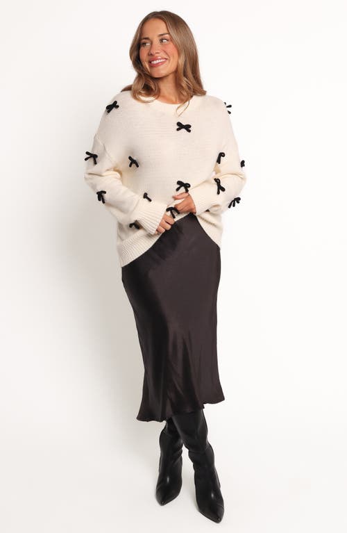 Petal And Pup Petal & Pup Voss Bow Sweater In Neutral