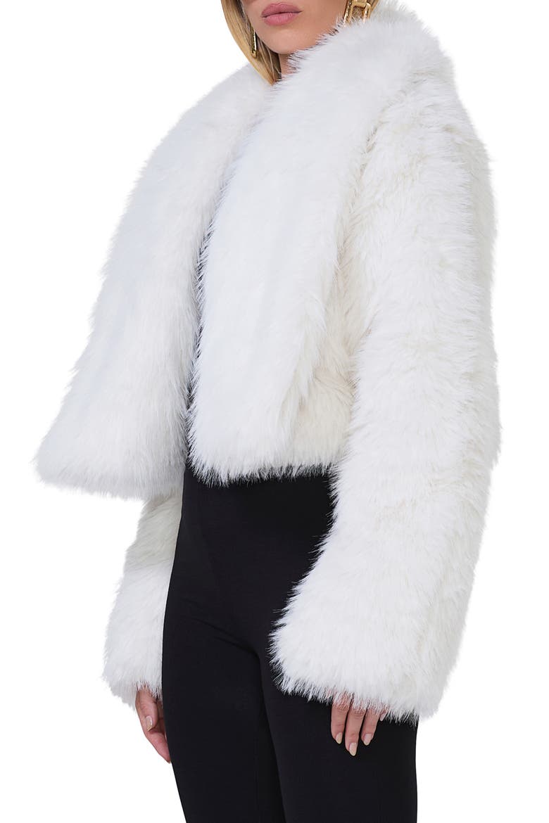 Stephanie Faux Fur Jacket, Alternate, color, OFF WHITE FUR